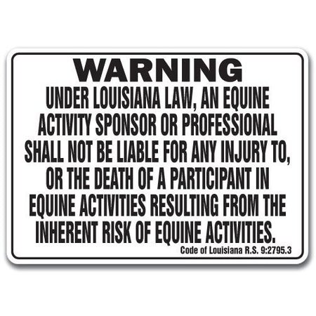 SIGNMISSION 14 in Height, 10 in Width, Plastic, 10" x 14", WS-Louisiana Equine WS-Louisiana Equine